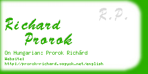 richard prorok business card