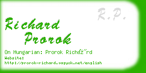 richard prorok business card